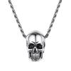 Skull Skull Necklace 925 Silver Metal Allergy Pendant Accessory [ChicSilver] Men's Women's