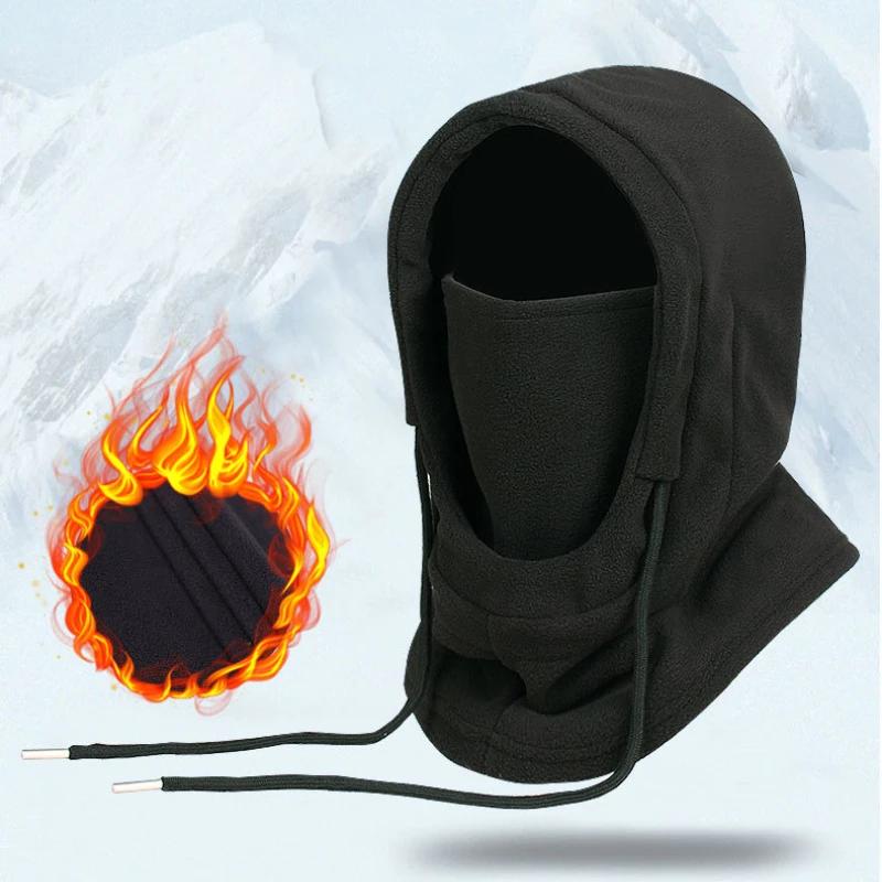 Warm Fleece Balaclava For Men Women Winter Face Mask Neck Warmer Hooded Cap Windproof Thermal Head Cover Beanies Bandana