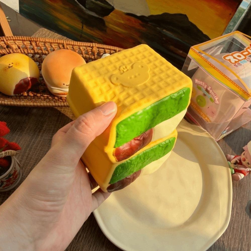 Soft Sticky Simulated Bread Squishy Toy Slow Rebound Bread Fidget Toy Holiday Gift