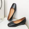 New Flat Women Shoes Loafers Simple Low Heels Office Work Casual Shoes Slip On Flat Footwear Ladies Square Toe Shoes