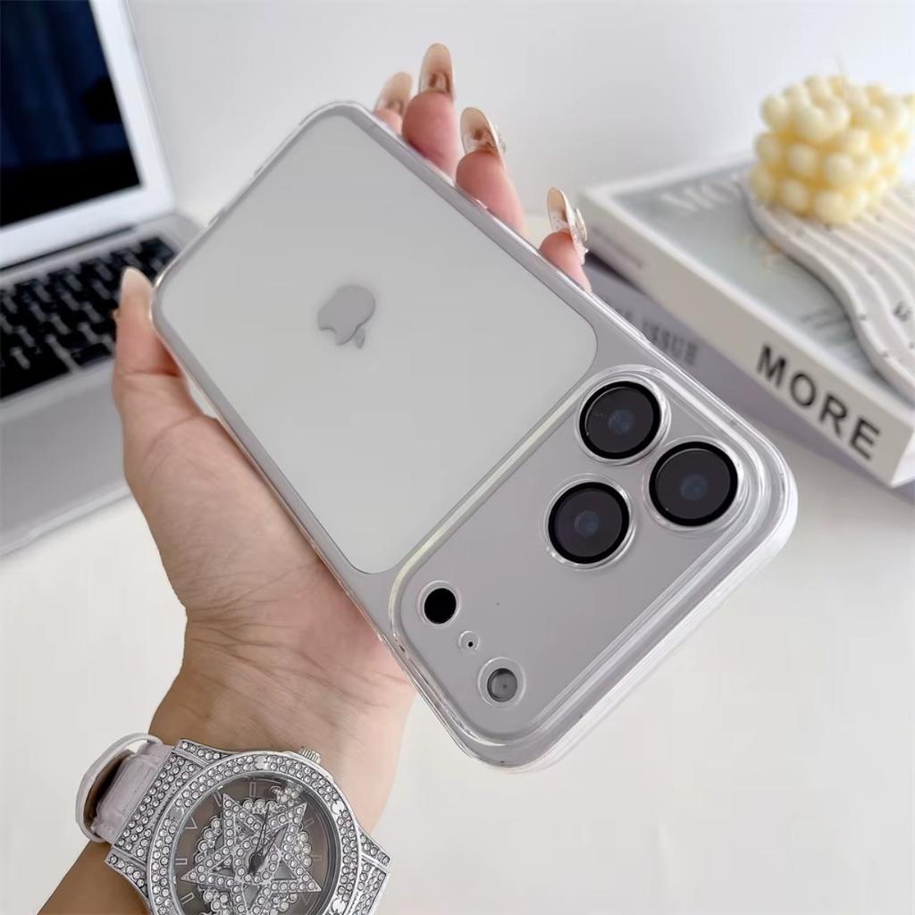 Прозрачный гальванизированный чехол для телефона для iPhone 17 Air 16 15 Plus 14 Pro Max 13 12 Mini Мягкий чехол из ТПУ с защитной пленкой для объектива
