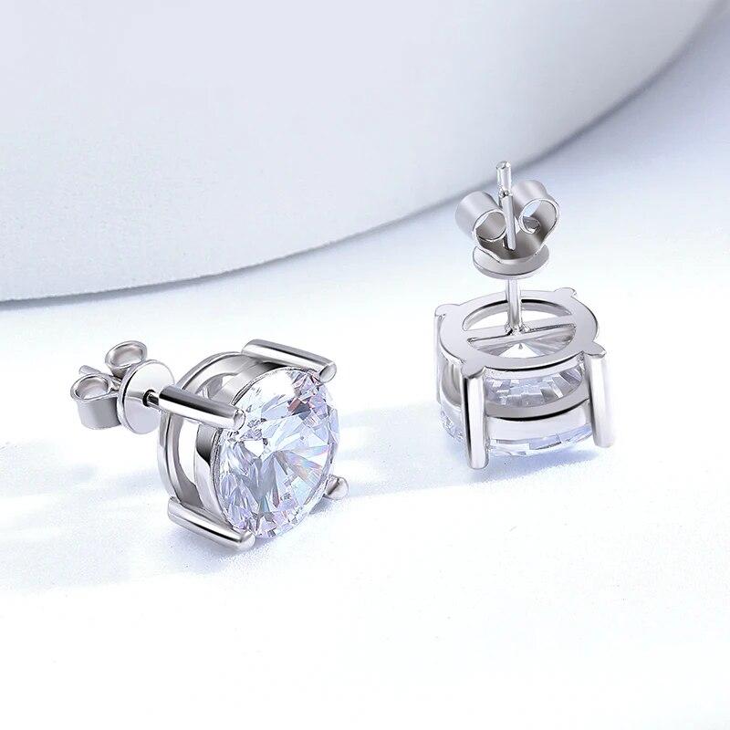 Цвет D 0,5-8CT, 3 цвета, серьги-гвоздики с муассанитом для женщин и мужчин, вечерние украшения для ушей, серьги из стерлингового серебра 925 пробы со сверкающими бриллиантами