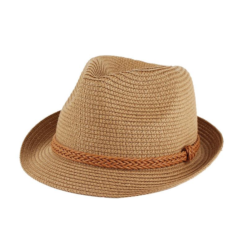 Мужская и женская весенне-летняя модная шляпа-цилиндр, повседневная соломенная шляпа с короткими полями, уличная шляпа для защиты от солнца, мятая шляпа джентльмена