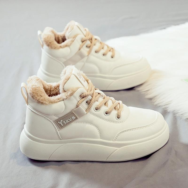 Зимние бархатные утепленные теплые сноубутсы женские универсальные новые на толстой подошве хлопковые ботинки большие хлопковые женские туфли зимние хлопковые туфли