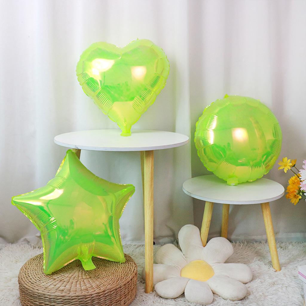 3 шт. прозрачных цветных круглых фольгированных шаров в форме звезд и сердец, радужные цветные шары для детей, дня рождения, вечеринки, дискотеки, свадьбы, украшения