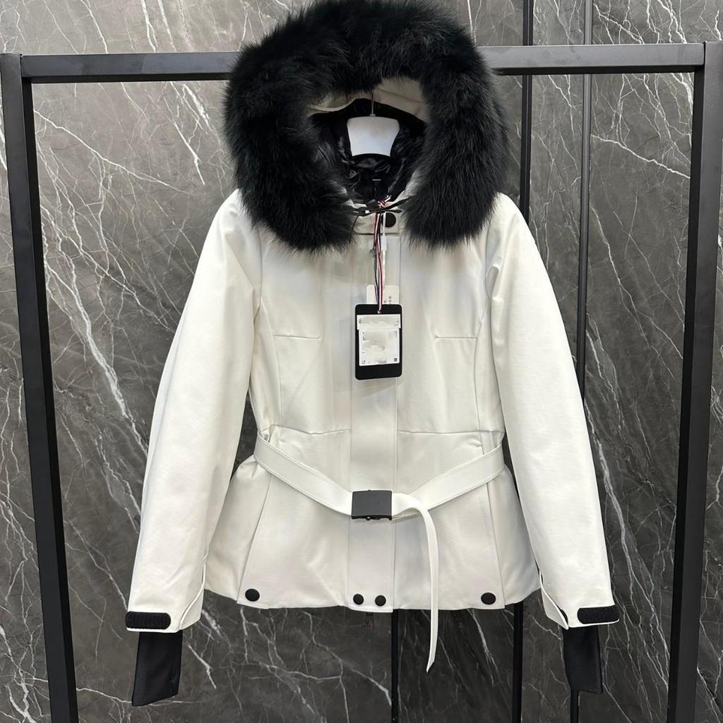 Dujia Женская приталенная лыжная куртка-пуховик с меховым воротником - Водонепроницаемое и теплое пальто