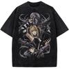 MisaMisa Printed Tee Anime Death Note Clothing Men Women Retro Washed T-shirts Short Sleeve Tshirt Harajuku Male Cotton T Shirt