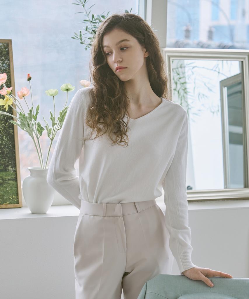 VISITINNEWYORK Basic V-Neck Knit (Vb2Lkf1)