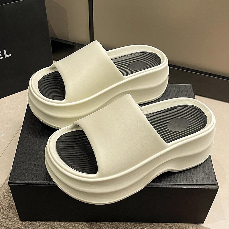 Модные Shevalues Новые Летние Женские Платформенные Шлепанцы на Каблуке Пляжные Шлепанцы Модные Плоские Сандалии Уличные Мягкие Облачные Домашние Туфли Для Женщин