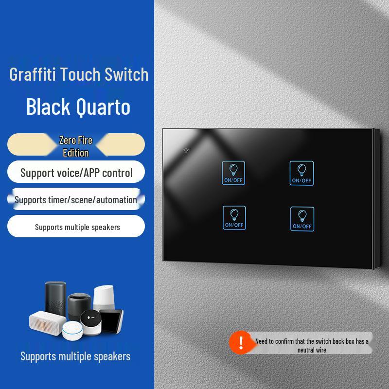 Умный WiFi Настенный Выключатель Graffiti с Голосовым Управлением Alexa и Google, Спецификации США/ЕС, Сенсорная Панель