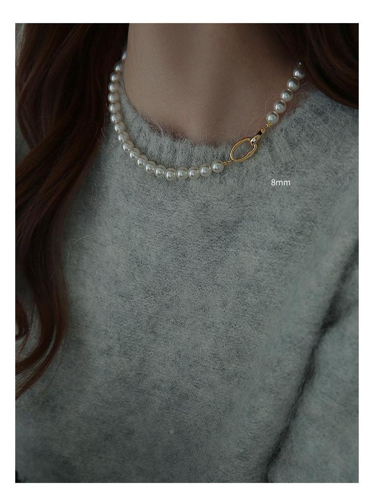 Нишевое жемчужное колье-чокер в корейском стиле: Искусственный жемчуг с сильным блеском для женщин