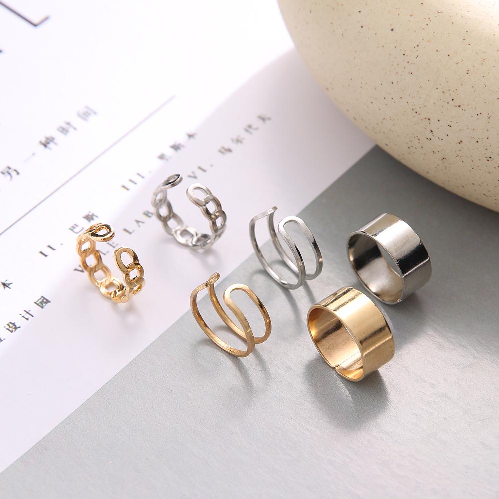 Мода Хип-Хоп Панк Терруар Прохладное Кольцо Темперамент Нейтральный Простой Набор Кольца