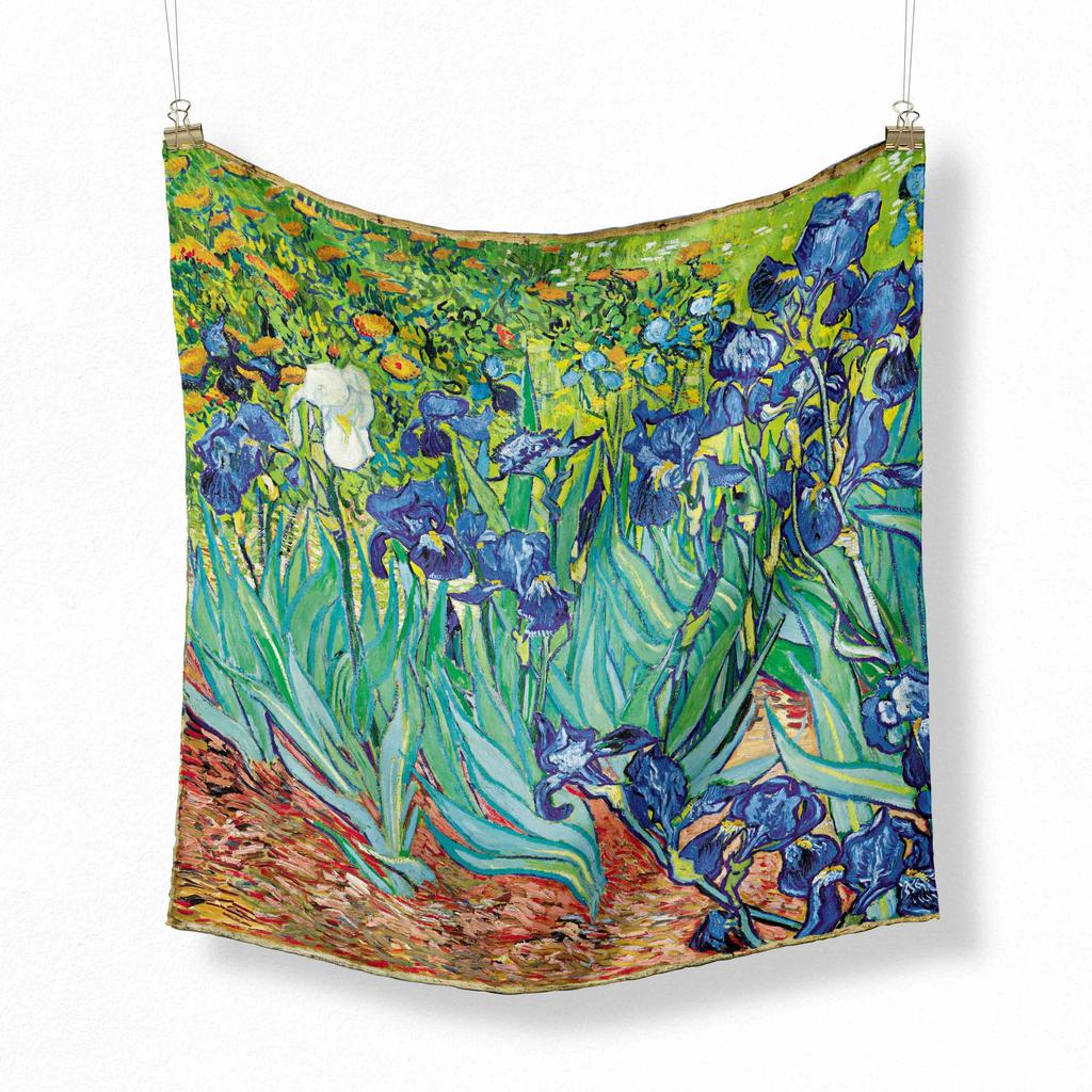 Women Oil Painting Fashion Beautiful Soft Silk Scarves Female Lady Shawl Hijab Wrap Foulard Bandanna Muffler Beach Pareo