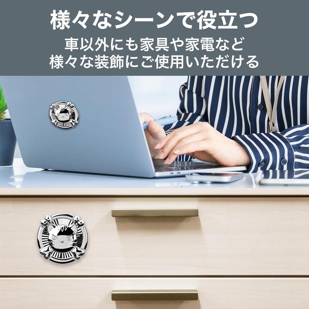 HAMILO Металлическая эмблема Кот 3D Кот Металлическая 3D Наклейка на автомобиль Украшение Набор из 2 штук