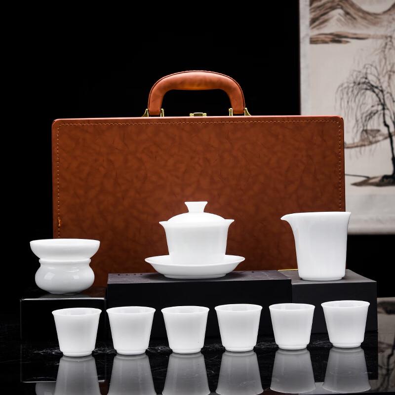 Ice Jade White Porcelain Kung Fu Tea Set