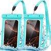 2x Waterproof Case for Xiaomi 15 Ultra Xiaomi 14 14T Pro 13 12 Redmi A5 A3 A2 14C 13C 12, IPX8 Protection Turquoise Border