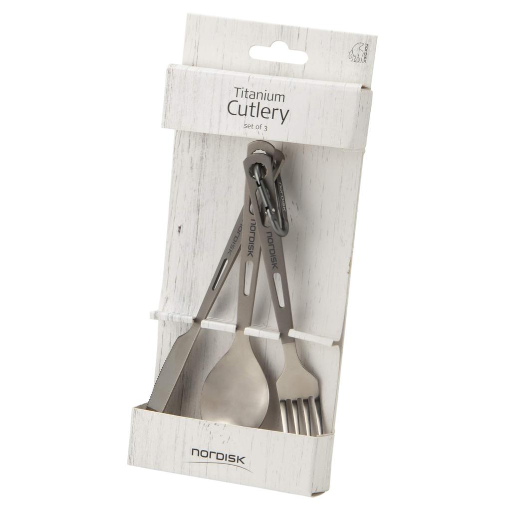 NORDISK Outdoor Cutlery Set Made of Titanium 16cm Japanese 119021 Fork/Spoon/Knife (Titan Cutlery) [Genuine Product]