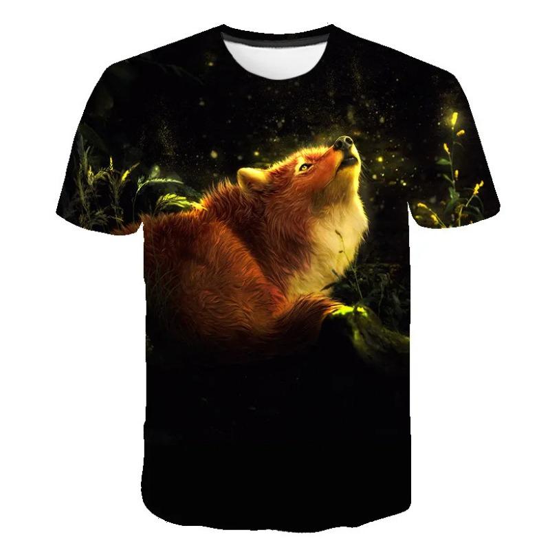 Fox Print Adult Casual Short Sleeved T-shirt Adult T-shirt