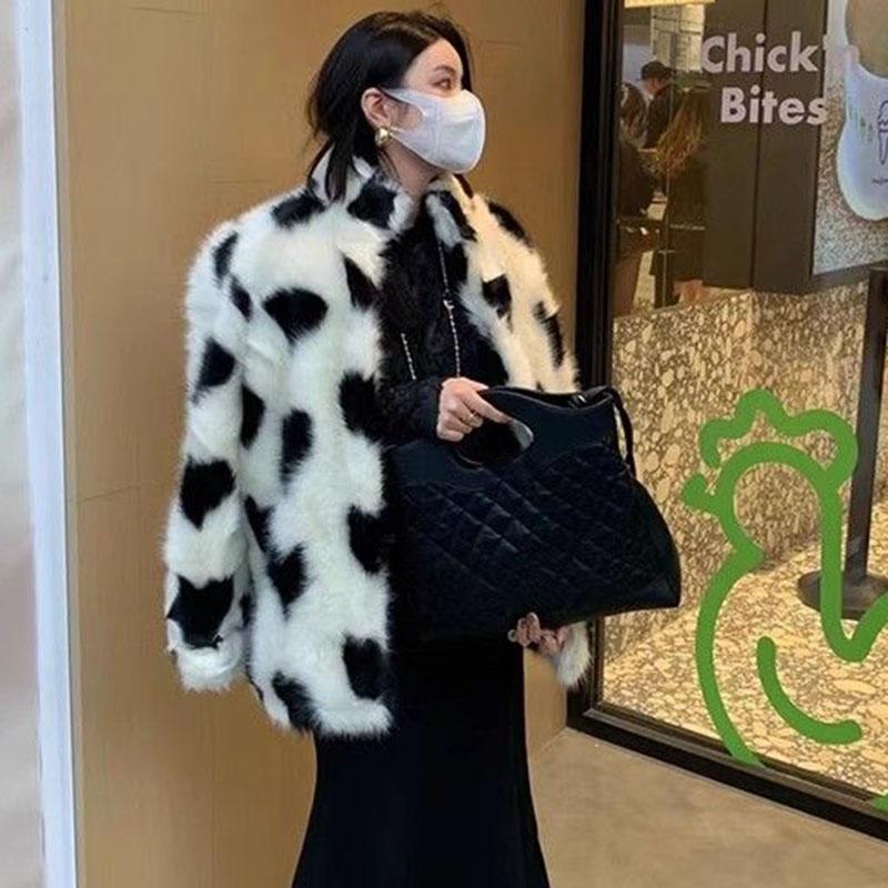 Пальто Heart Temperament Plush, зимнее теплое, воротник-стойка, искусственный мех, куртки, женская утепленная верхняя одежда, женское зимнее пальто