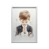 Pierwsza Komunia Święta - Modlący Się Chłopiec Pierwsza Komunia Święta - Modlący Się Chłopiec, 40X50 Cm, Rama Aluminiowa Złota, Papier Matowy 230 Gsm