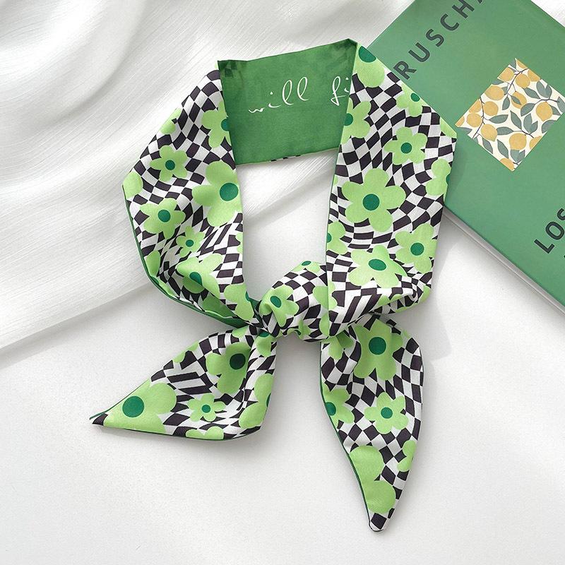 Long Silk Scarf, High-end New Versatile Hair Tie Streamer, Atmosphere Ribbon, Spring and Summer Decorative Scarf, Tied Bag Streamer