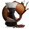 Finum Bloom and Flow Borosilicate Glass Coffee 24 Black Pour-Over Dripper, Oz,