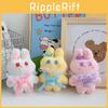 Adorable Lace Bunny Plush Keychain Soft And Cuddly Keyring With Short Plush