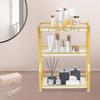3 Tier Bathroom Countertop Organizer, Gold Bathroom Vanity Counter Organizer W/ Small Storage Basket for Skincare Makeup Perfume