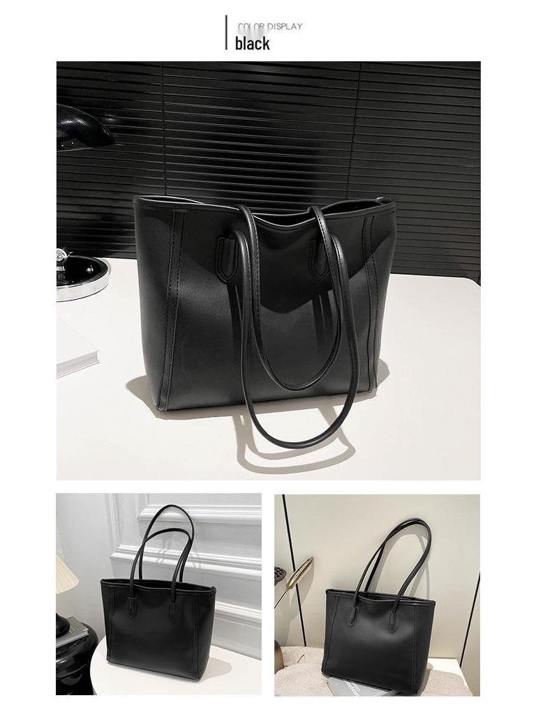 2024 Retro Large Capacity Women's Tote: Stylish Korean-Style, Trendy Autumn/Winter Single Shoulder Commuter Bag