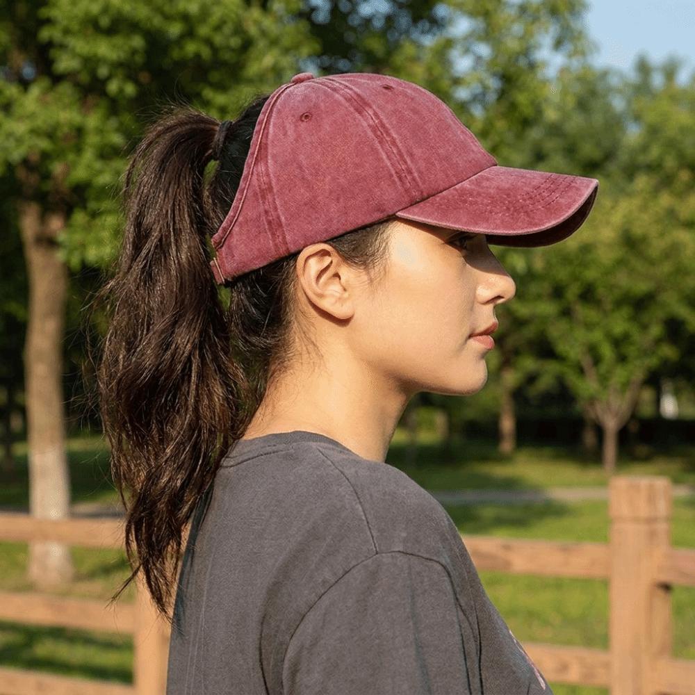 Hip Hop Empty Top Hat Solid Color Sun Protection Peaked Hat Vintage Washed Baseball Cap Outdoor