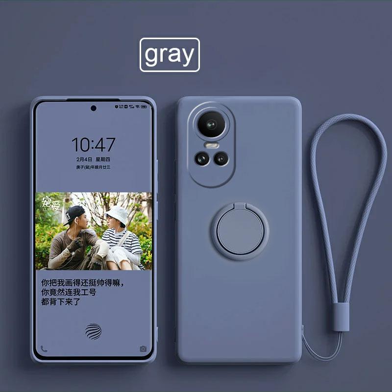 Чехол для Funda Oppo Reno 10 5g жидкий силиконовый держатель для кольца мягкий чехол для телефона Oppo Reno 10 Pro Upgrade противоударный задний чехол