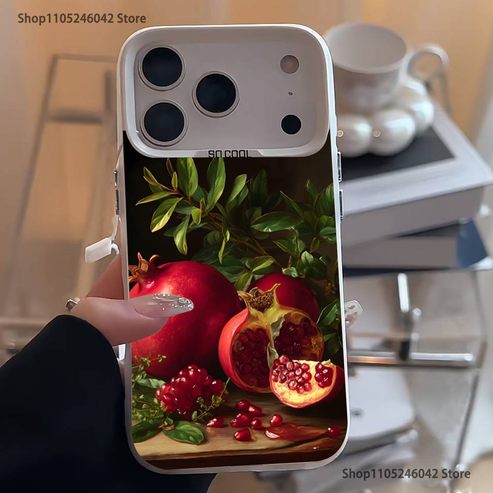 Милый гранат Для белой конфеты Матовый чехол iPhone 17,16,15,14,13,12,11,Mini,Pro,Plus