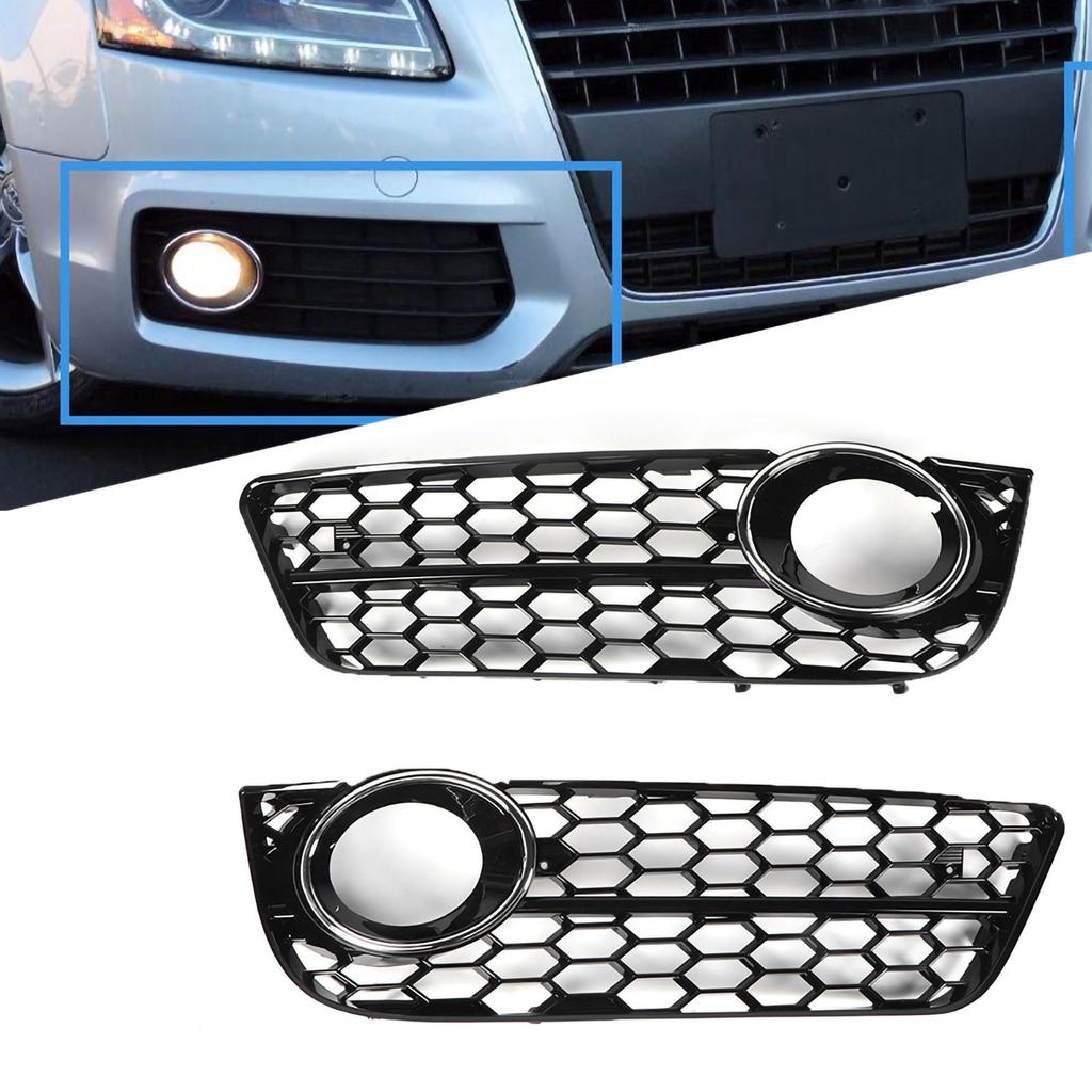 2Pcs Front Bumper Lower Fog Light Lamp Grilles Replacement Fit for A5 08‑11
