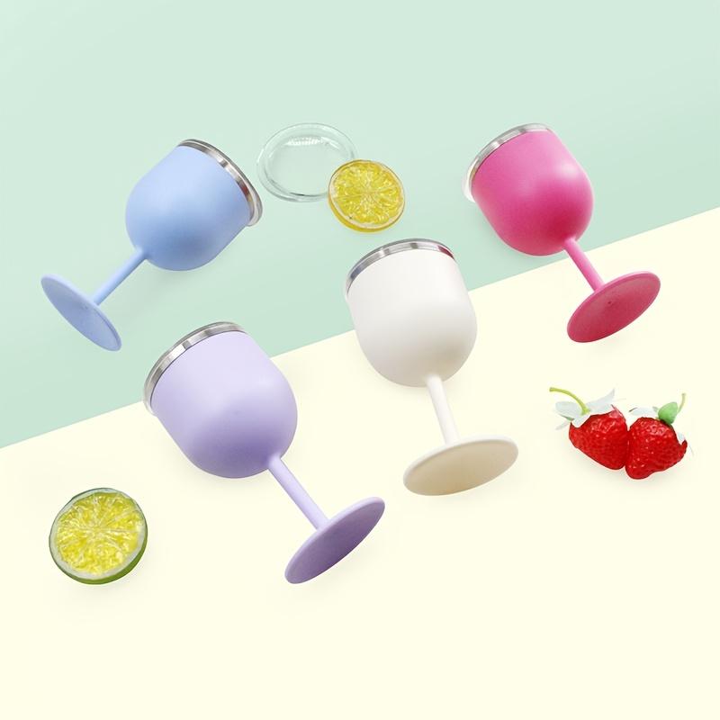 1Pc, 4oz High Aesthetic Value Water Cup With A Tall Handle, 304 Stainless Steel Inner Lining, Transparent Lid, Available In Multiple Colors, Suitable