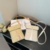 Niche Design Straw Woven Bag for Women New High-value  Beautiful  Fashionable and Simple Single-shoulder Cross-body Knitting Small Square Bag