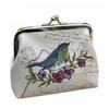 Женский мини-кошелек с птицами и цветами, чехол для монет, клатч, кошелек