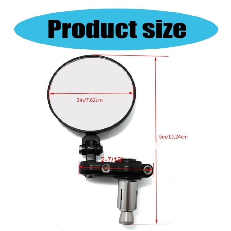 Aluminum 3" Folding Round Mirrors Adjustable Round Folding Handlebar End Mirrors Suitable for Motorcycle Handlebar Ends