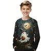 Halloween Children's 3D Digital Printed Boys' Fashionable and Comfortable Round Neck Long Sleeved T-shirt