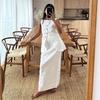 Women Casual Suit Square Collar Sleeveless Vest Long Skirt Suit Summer Matching Set for Party Office Daily Wear