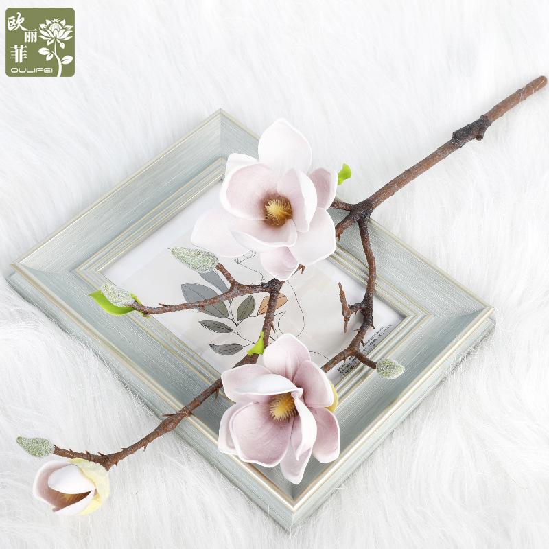 Simulation flower wedding flower indoor home fake flower, decoration simulation short magnolia