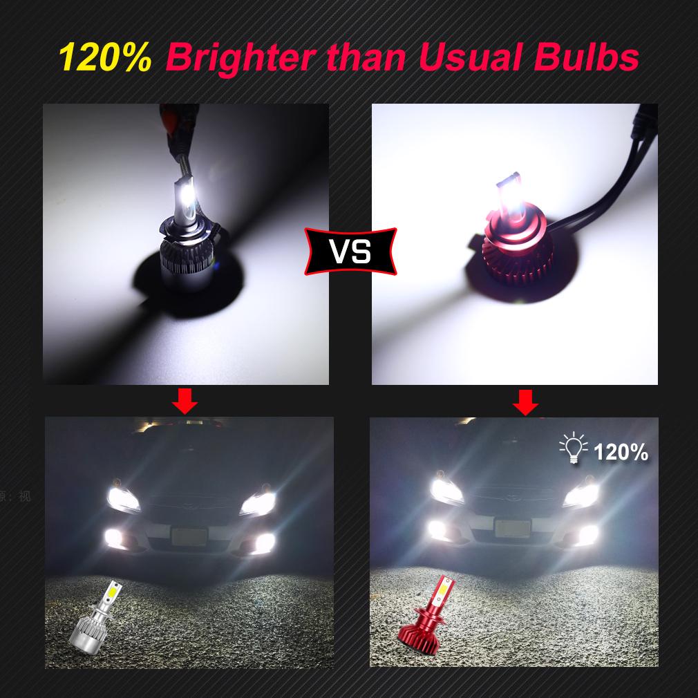 2 шт.H4 H7 светодио дный H1 H3 H8 H11 HB3 9005 HB4 9006 H27 880881 светодиодные лампы мини автомобильные фары лампы 10000LM 50 Вт авто фары 12 В 24 В