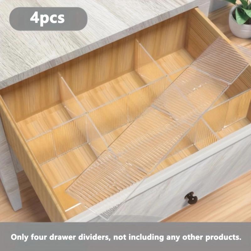 32,5*7 см, 4 шт. Современная водонепроницаемая прозрачная регулируемая и соединяемая перегородка для ящиков, подходящая для хранения в спальне, офисе, кухне.