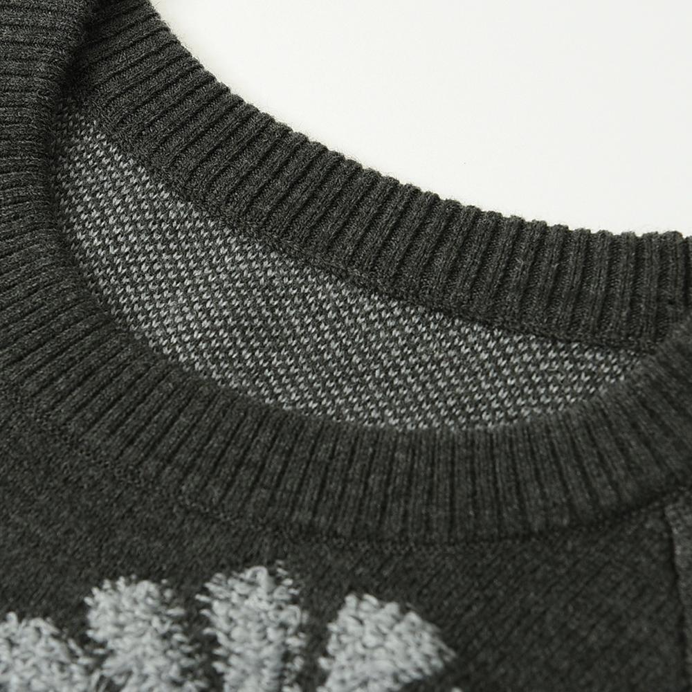 Женский вязаный свитер с круглым вырезом и длинными рукавами с цветочным принтом, пуловеры, топы