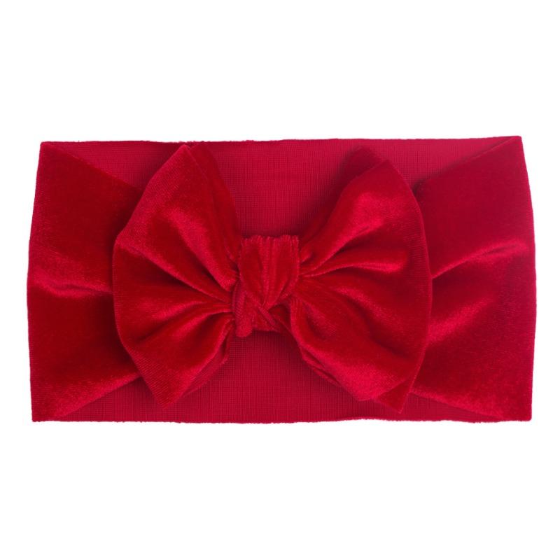 New Baby Christmas Golden Velvet Headband, Children's Soft Bow Headband Hair Accessories, Baby Headband