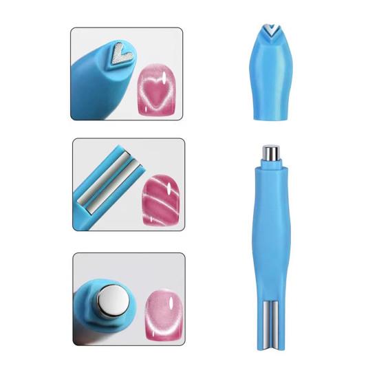 Магнит для кошачьего глаза 3-в-1, магнит для ногтей в форме сердца, круглый, линейный, ручка-магнит для нейл-арта, набор магнитных гель-лаков, инструменты для маникюра из нержавеющей стали