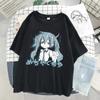 Fashion Hatsune Miku Anime Printed Unisex's T-shirt Cotton Short Sleeved Round Neck Loose Casual Unisex's T-shirt Top
