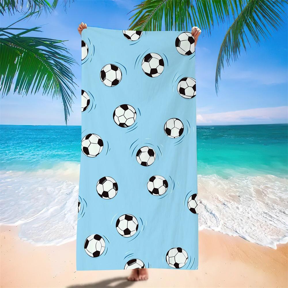 Water-Absorbing Portable Adult Football Beach Towel European, American And South American Bath Towel Digital Printing Factory