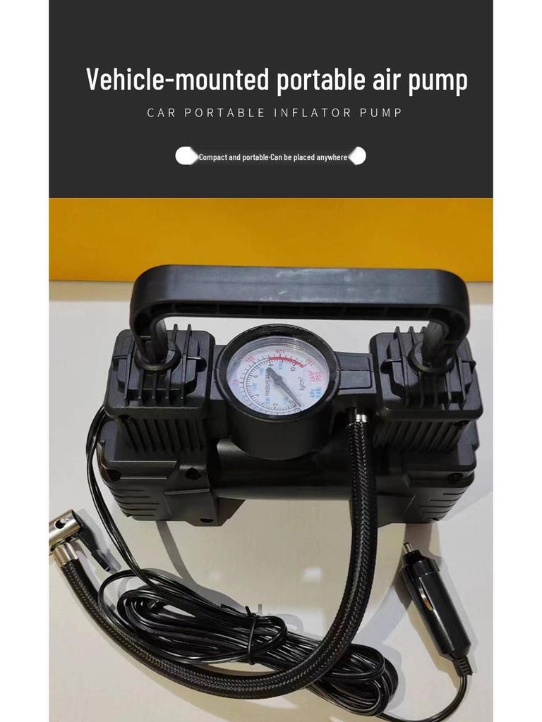 19-цилиндровый портативный автомобильный воздушный насос с фонарем - Мощный шинный насос