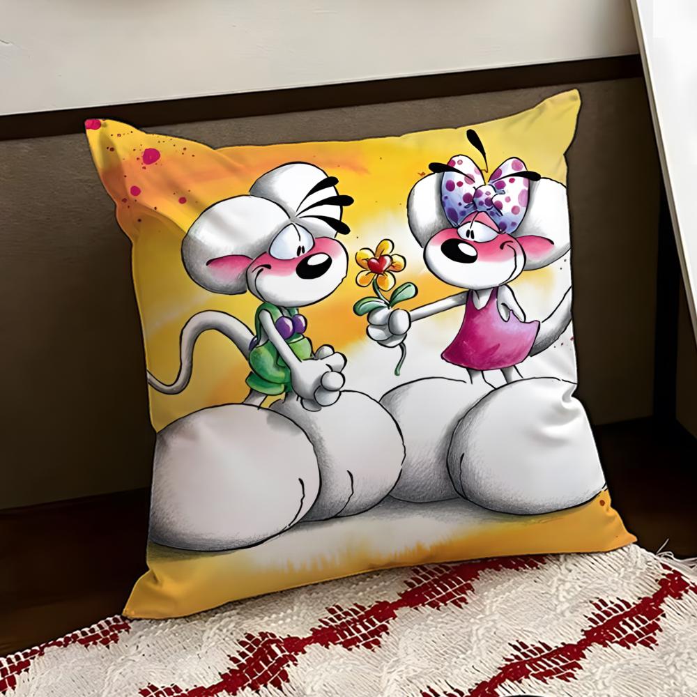 Cartoon DDiddl Cushion Cover Reversible Soft Durable Pillow Cover Home Car MultiScene Use for Daily Comfort