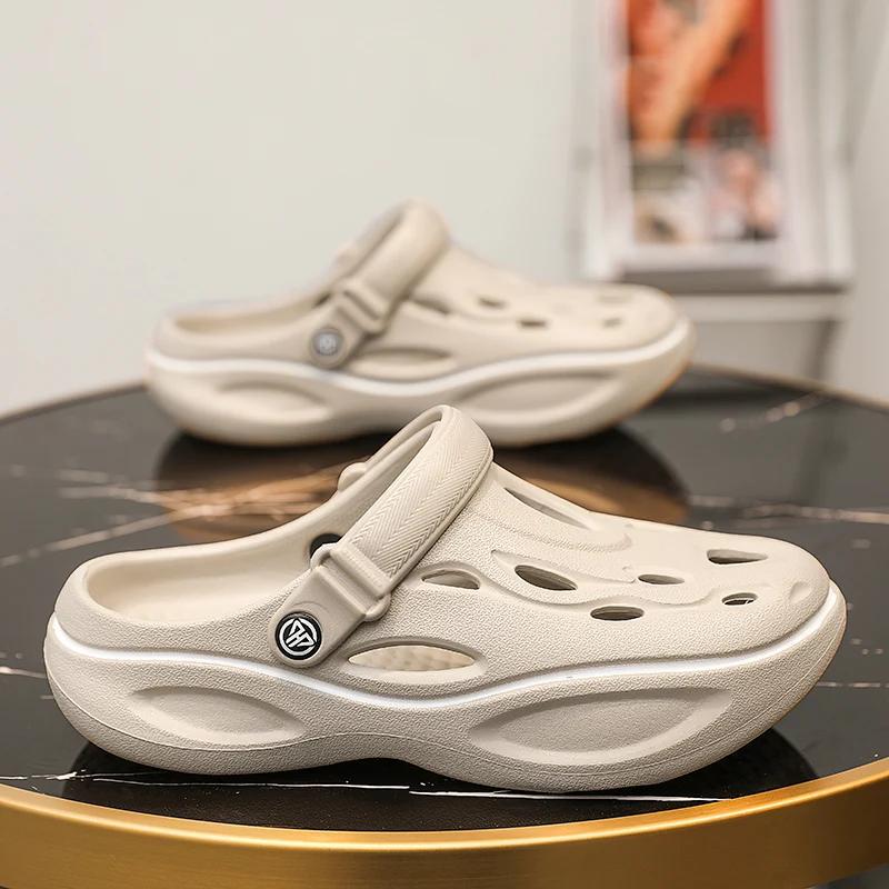 Fashion 2025 Men Shoes Slippers Men Garden Flat Sandals Platform Sandals Man Summer Sandals Male Sneakers Outdoor Flip Flops Home Clogs
